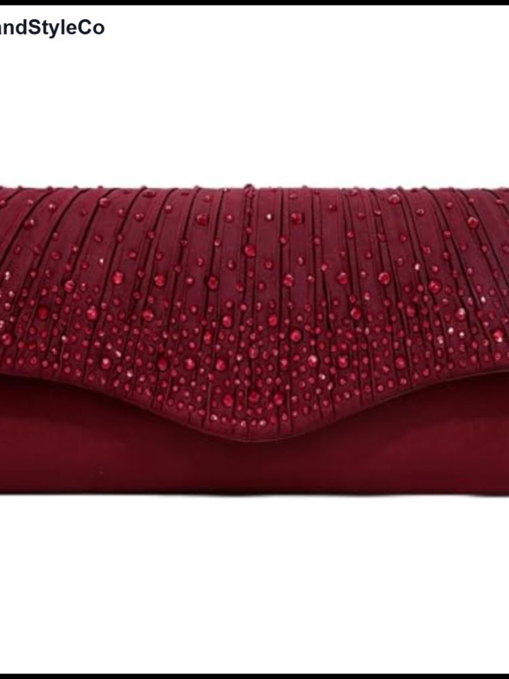 Dressy Rhinestone Envelope Clutch Evening Bag with Detachable Chain